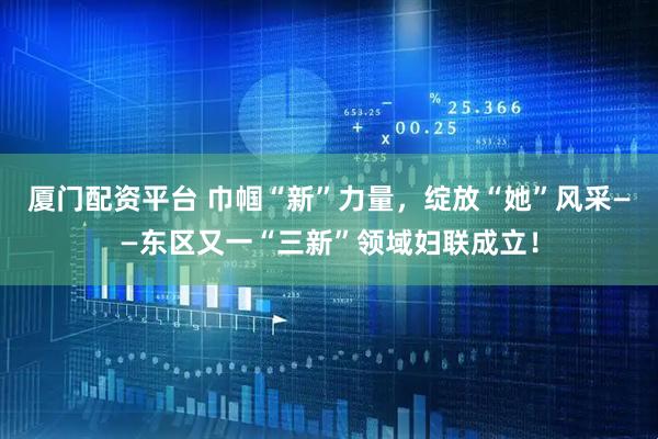 厦门配资平台 巾帼“新”力量，绽放“她”风采——东区又一“三新”领域妇联成立！